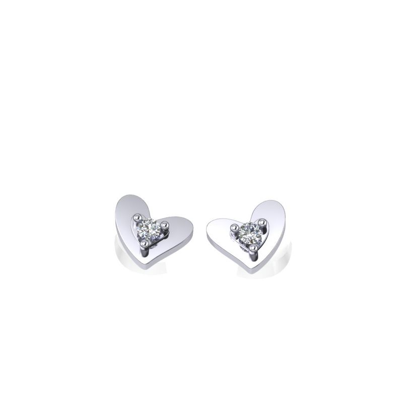 Minđuše srca sa dijamantima