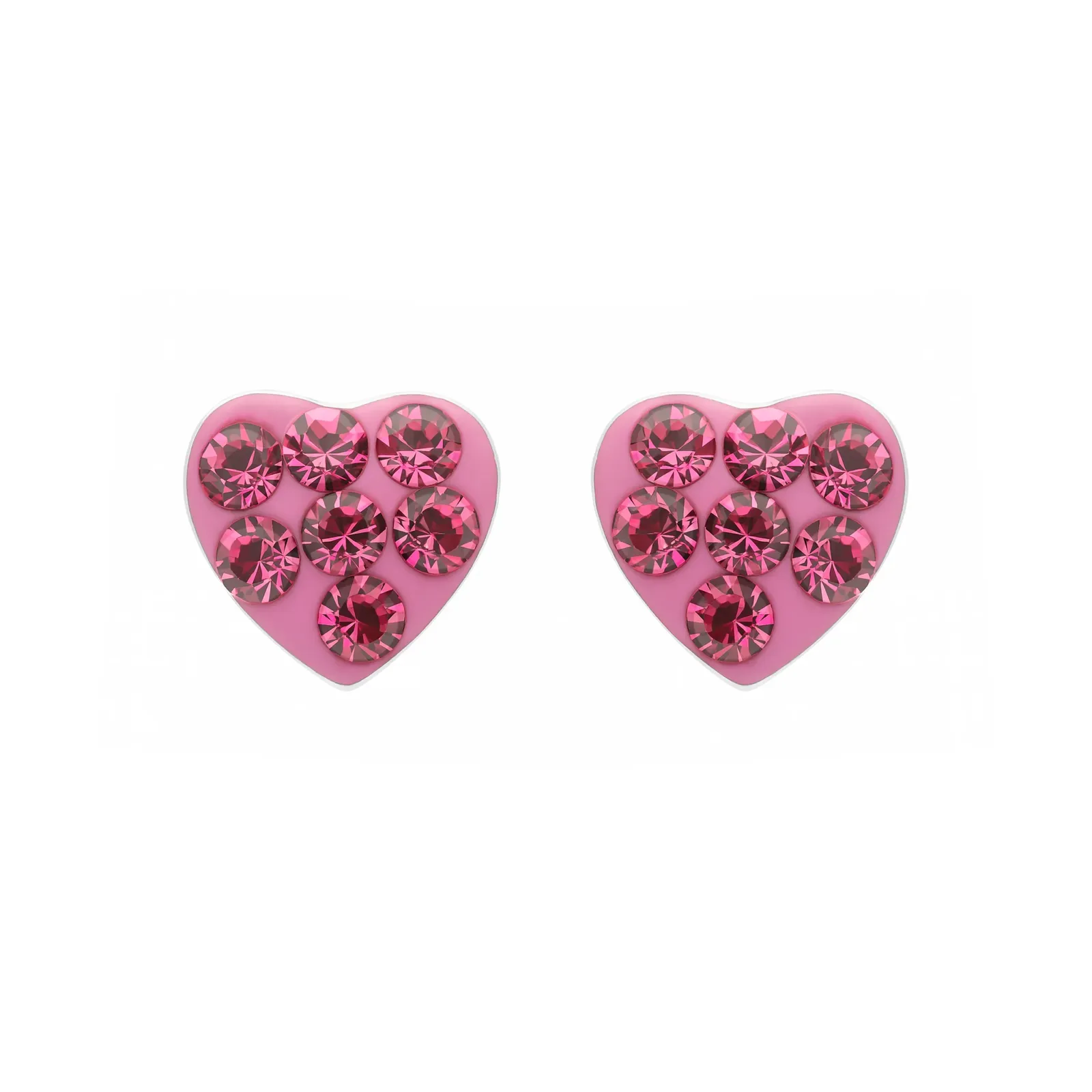 Minđuše srca sa pink kristalima