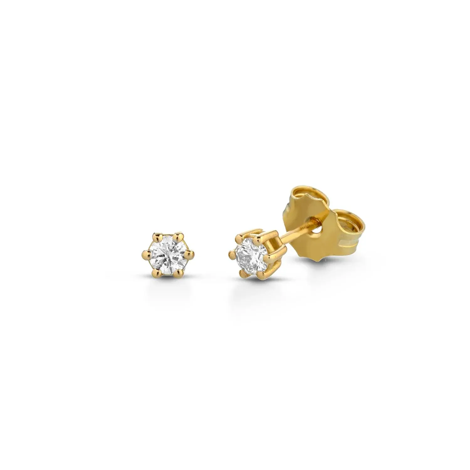 Elegantne soliter dijamantske minđuše od 18K žutog zlata