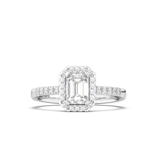 Prsten sa emerald cut dijamantom