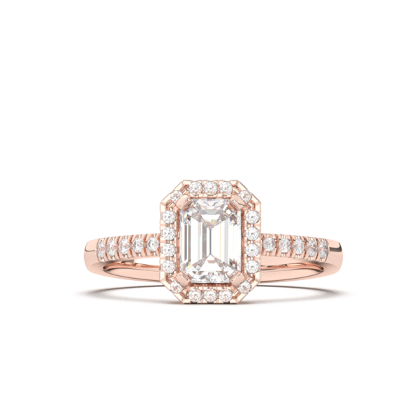 Prsten sa emerald cut dijamantom
