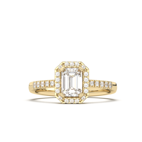 Prsten sa emerald cut dijamantom